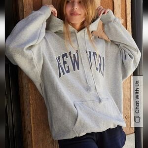 John Galt Heather Grey New York Hoodie. One Size. NewThe New York Hoodie from